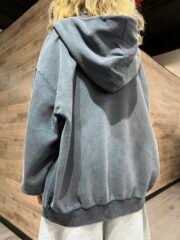 RW acid wash zipper hoodie - Şəkil 7