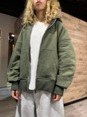 routeone studia print zipper hoodie(woman) - Image 6